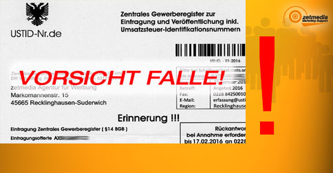 Falle Gewerbeeintrag