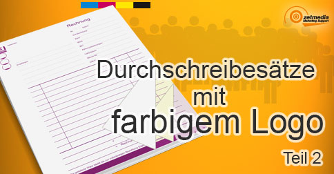 Farbiges Logo bei Produktion von Durchschreibesätzen