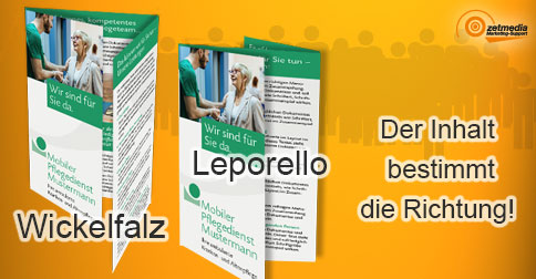 Leporello oder Wickelfalz - der Inhalt bestimmt die Richtung